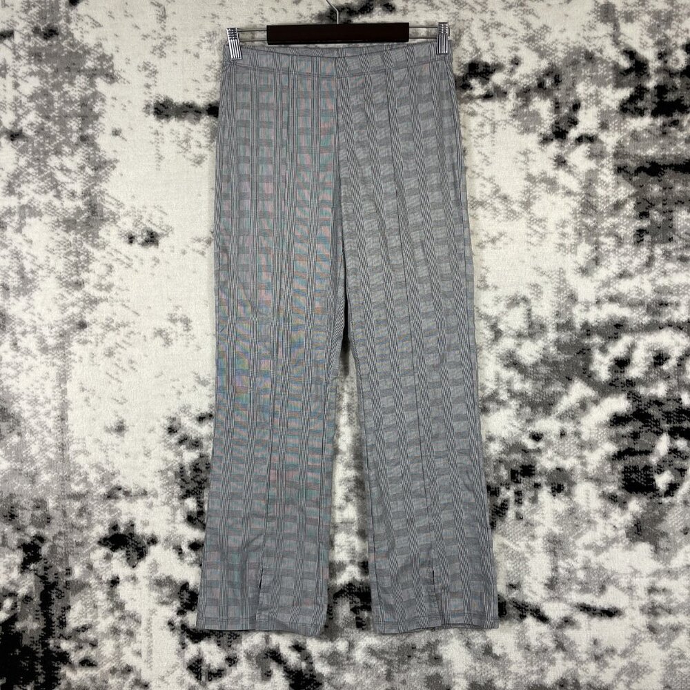 Clara Sun Woo Gray Geometric Straight-Leg Pants